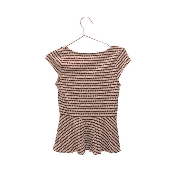 Anthropologie Postmark Peplum Hem black and white Top size xtra small - Picture 2 of 7